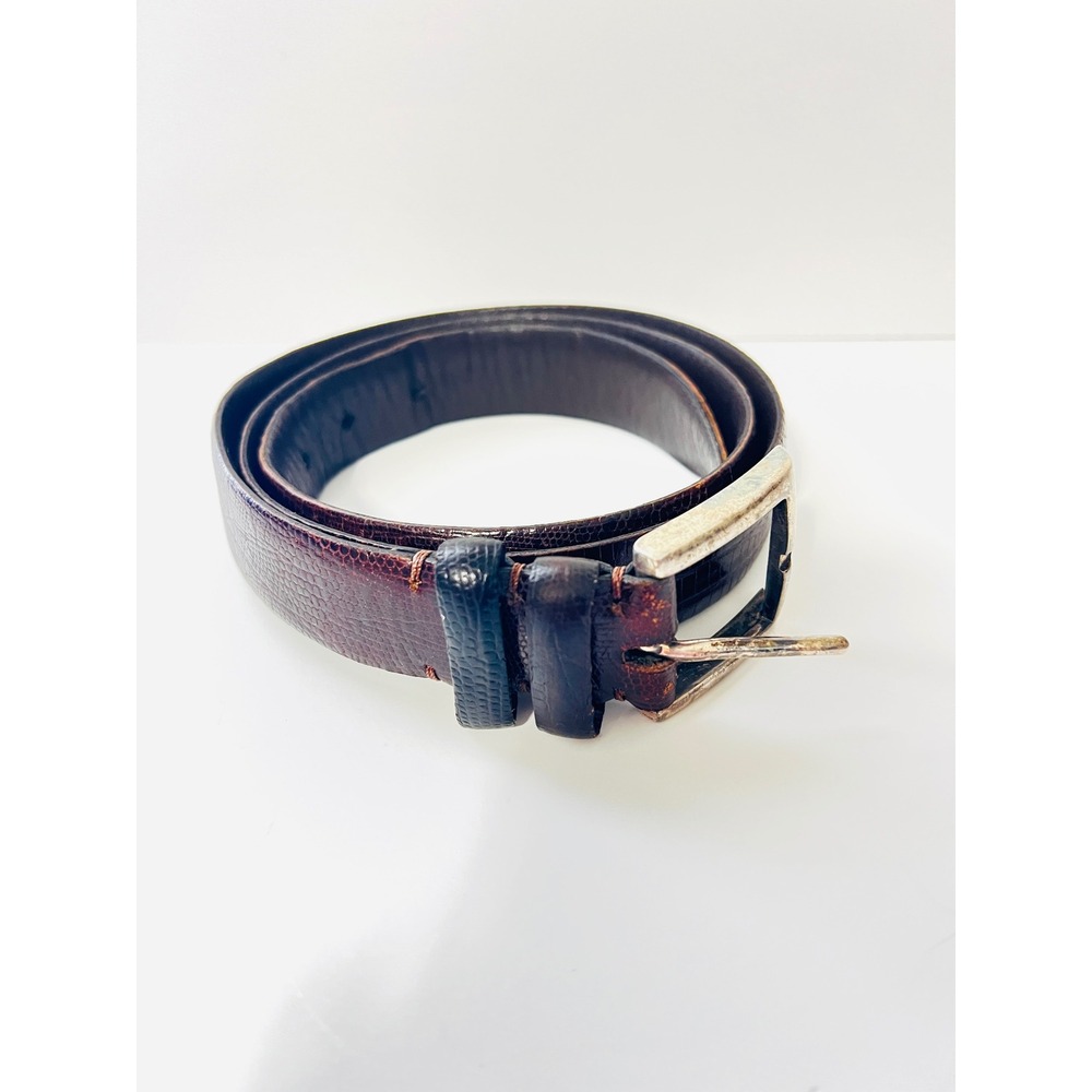 Bill Lavin Belt Brown Leather Solid Brass‎ Buckle Made in Italy Soft Collections